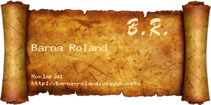 Barna Roland névjegykártya